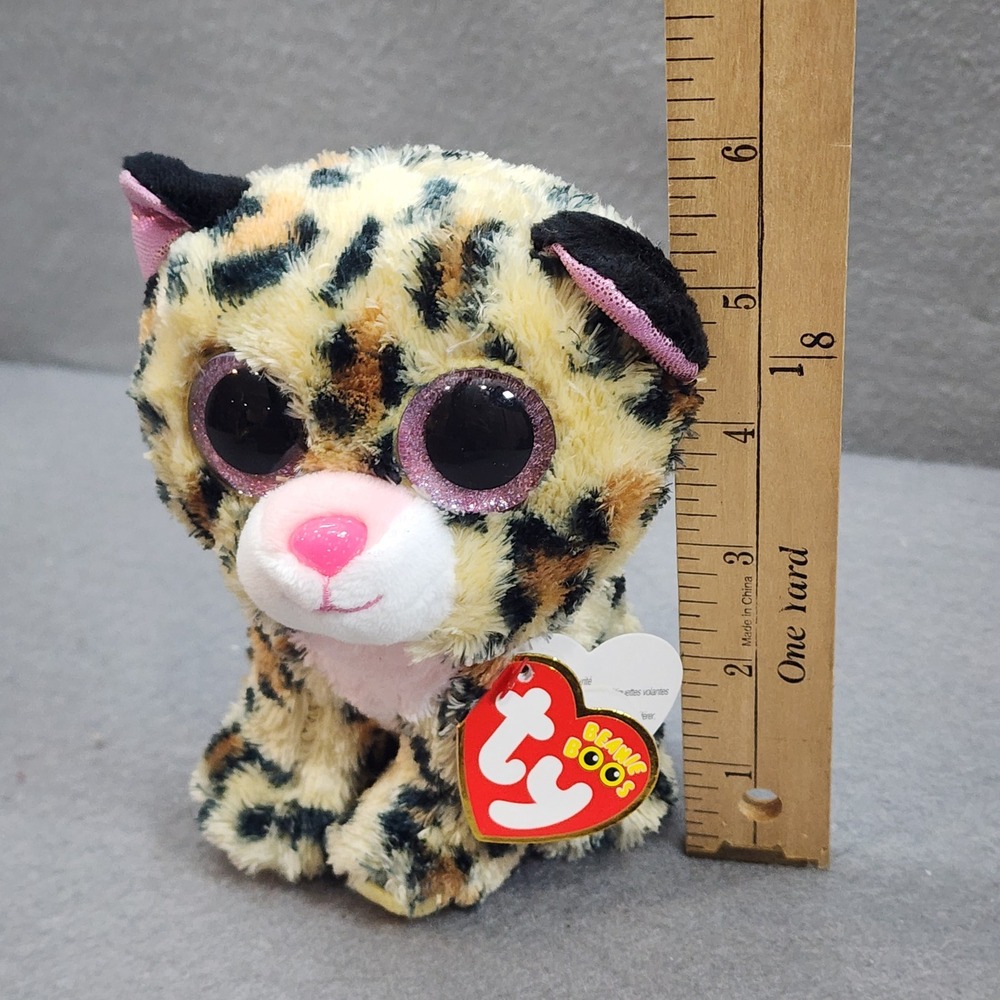 Ty Beanie Boos Leopard Speckles Tan Pink Glitter Eyes Plush Stuffed Animal 6in - Picture 6 of 6
